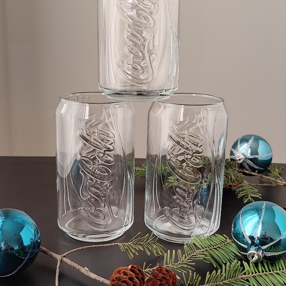 3 Coca Cola clear glasses in the shape of a can - Picture 9 of 11